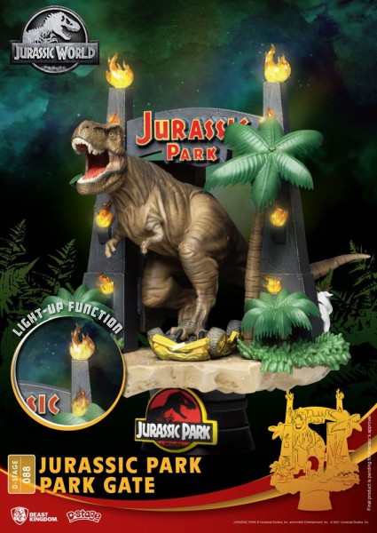 Jurassic Park D-Stage Diorama Statue Park Gate