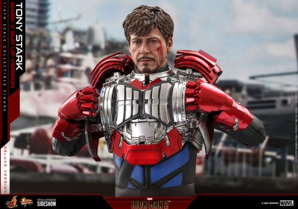Iron Man 2 Movie Masterpiece Actionfigur 1/6 Tony Stark (Mark V Suit Up Version) Deluxe