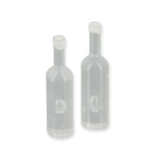 Plastic bottles with cap - transparent - 1:12 - 2 pieces