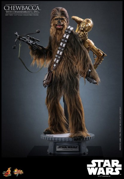 Star Wars Episode V Movie Masterpiece Actionfigur 1/6 Chewbacca with Disassembled C-3PO 36 cm