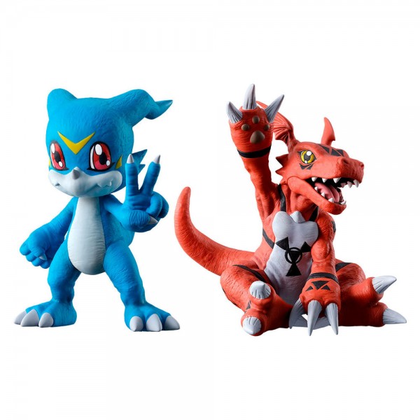 Digimon Two Forces That Radite Light Veemon &amp; Guilmon Ichibansho Figures 5 cm