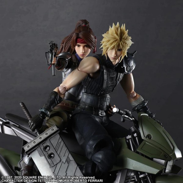 Final Fantasy VII Remake Play Arts Kai Actionfiguren-Set Jessie & Cloud & Motorcycle