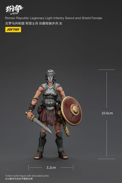  Strife Action Figure 1/18 Roman Republic Legionary Light Infantry Sword and Shield Female 11 cm