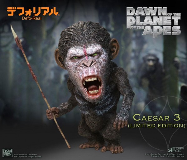 Dawn of the Planet of the Apes Defo-Real Series Soft Vinyl Statue Caesar (Warrior Face) Limited Edition