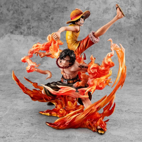 One Piece P.O.P PVC Statue NEO-Maximum Luffy & Ace Bond between brothers 20th Limited Ver. 25 cm