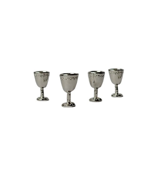 Miniature wine glasses - silver - 4 pieces