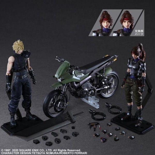 Final Fantasy VII Remake Play Arts Kai Action Figure Set Jessie & Cloud & Motorcycle