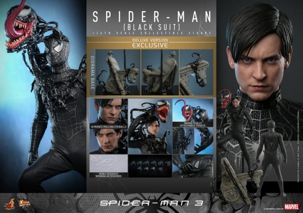 Spider-Man 3 Movie Masterpiece Actionfigur 1:6 Spider-Man (Black Suit) (Deluxe Version) 30 cm