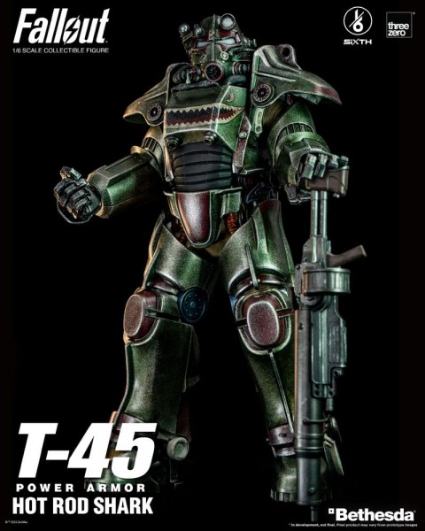 Fallout ThreeZero Actionfigur 1/6 T-45 Hot Rod Shark Power Armor 37 cm