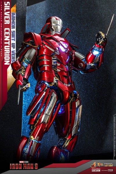 Iron Man 3 Movie Masterpiece Diecast Actionfigur 1/6 Silver Centurion (Armor Suit Up Version)