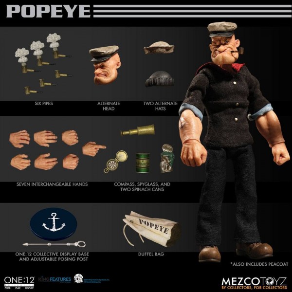 Popeye Action Figure 1:12 Popeye 14 cm