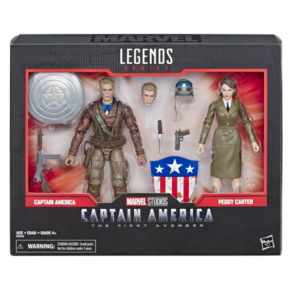 Captain America Marvel Legends 80th Anniversary Action Figures Captain America & Peggy Carter (2-Pack)