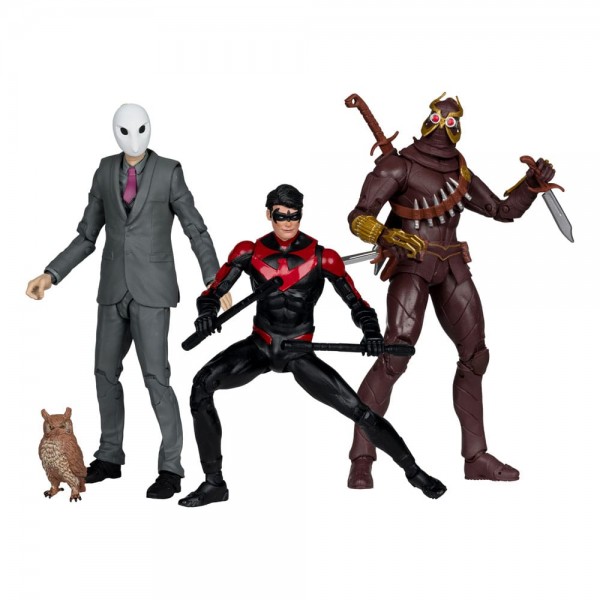 DC Multiverse 3er Pack Nightwing vs. Talon &amp; Owl (Batman: The Court of Owls) (Gold Label)