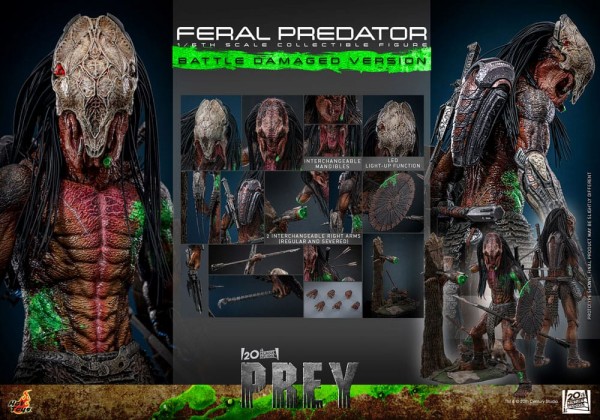 Prey Actionfigur 1/6 Feral Predator (Battle Damaged Version) 37 cm