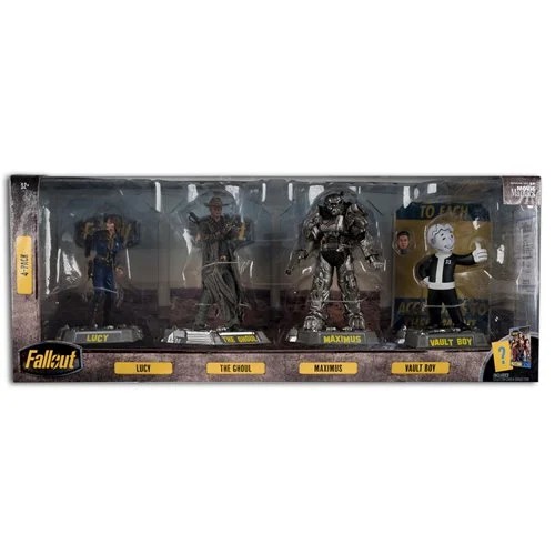 Movie Maniacs Fallout Lucy, Maximus, The Ghoul, and Vault Boy Posed Figure 4-Pack