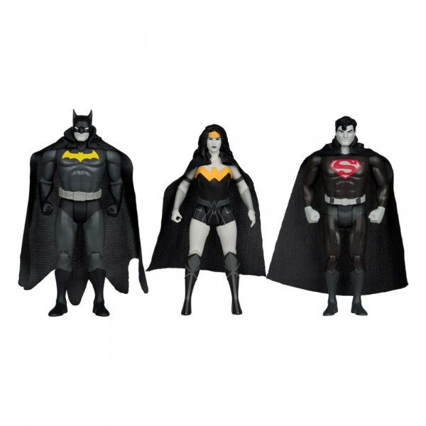 DC Direct Batman, Superman &amp; Wonder Woman Black &amp; White Accent Edition Gold Label 13 cm