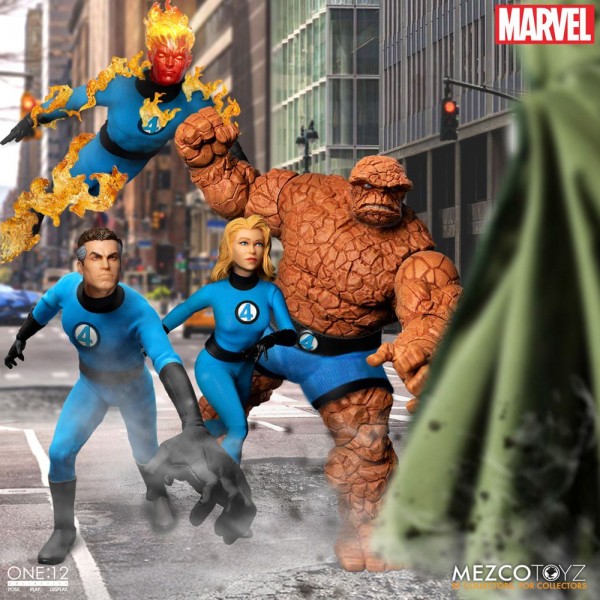 Marvel 'The One:12 Collective' Action Figures 1/12 Fantastic Four (Deluxe Steel Box Set)