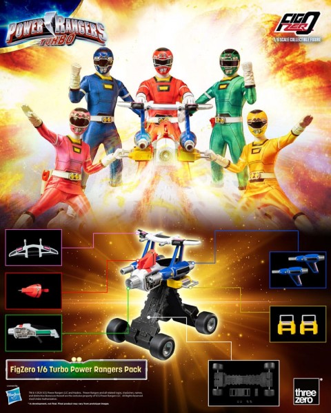 Power Rangers Turbo FigZero Actionfiguren 1/6 5er-Pack Turbo Power Rangers 30 cm