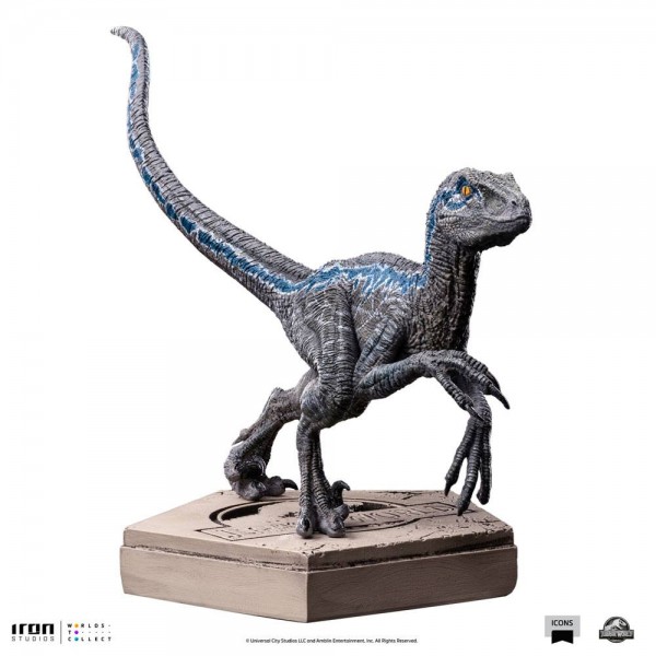 Jurassic World Icons Statue Velociraptor Blue