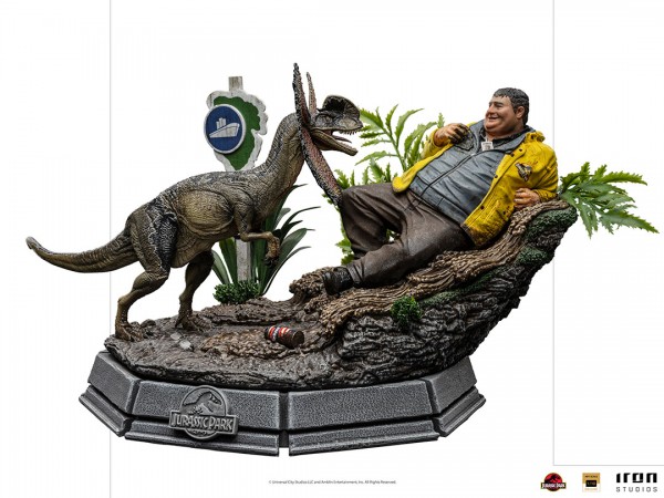 Jurassic Park Art Scale Statue 1/10 Dennis Nedry &amp; Dilophosaurus (Deluxe)