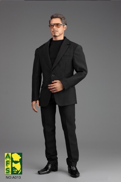 AFS Action Figure Accessory 1/6 Men&#039;s Casual Black Suit 2.0