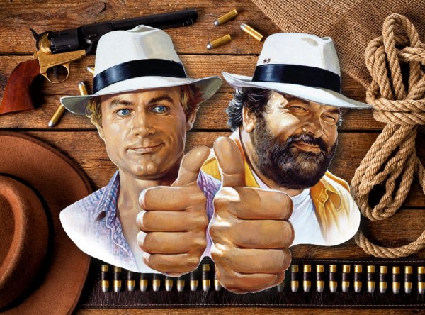 Bud Spencer &amp; Terence Hill 3D Blechschild Hill + Spencer 45 x 45 cm