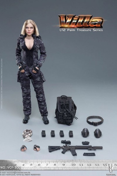 VERYCOOL Palm Treasure Series Actionfigur 1/12 Black MC Camouflage Women Soldier Villa