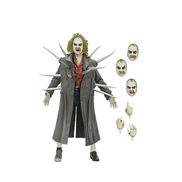 Beetlejuice Inferno Room Deluxe Set & Ultimate Beetlejuice Trenchcoat with Spikes Action Figure 18 cm