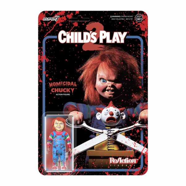 Child&#039;s Play ReAction Action Figure Homicidal Chucky (Blood Splatter)