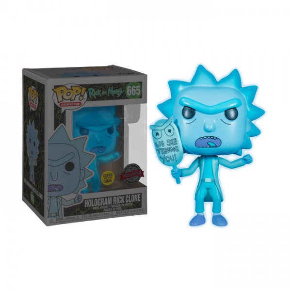 Rick and Morty Funko Pop! Vinylfigur Hologram Rick Clone (Glow-in-the-Dark) 665 Exclusive
