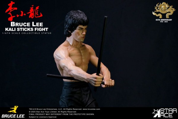 Der Mann mit der Todeskralle Statue 1/6 Bruce Lee Kali Sticks Fight Deluxe Basement Version 30 cm