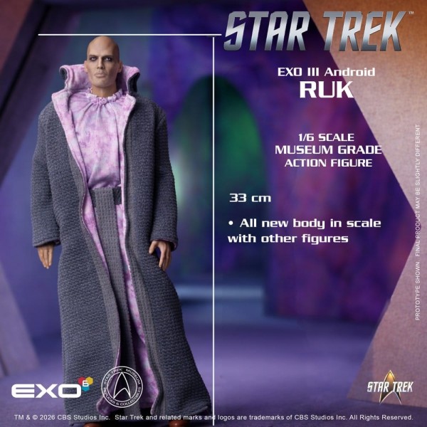 Star Trek: Raumschiff Enterprise Actionfigur 1/6 Ruk EXO III Android 33 cm