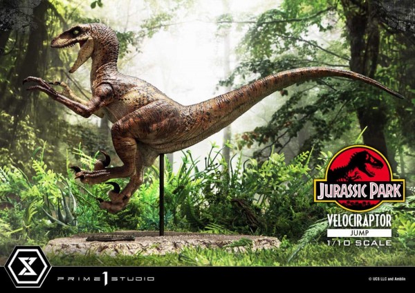 Jurassic Park Prime Collectibles Statue 1:10 Velociraptor Jump 21 cm