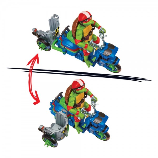 Teenage Mutant Ninja Turtles: Mutant Mayhem Turtle Cycle mit Beiwagen und Raphael