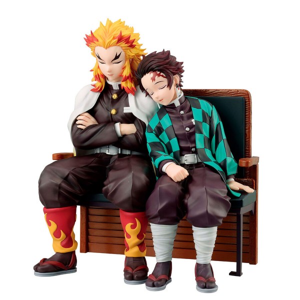 Demon Slayer Kimetsu no Yaiba Tanjiro Kamado &amp; Kyojuro Rengoku Locus Ichibansho Figure 15 cm