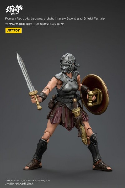  Strife Action Figure 1/18 Roman Republic Legionary Light Infantry Sword and Shield Female 11 cm