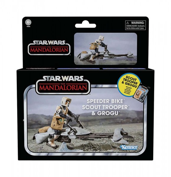 Star Wars: The Mandalorian Vintage Collection Speeder Bike und Scout Trooper & Grogu