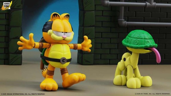 Garfield x TMNT Garfello und Sidekick Odie Actionfiguren