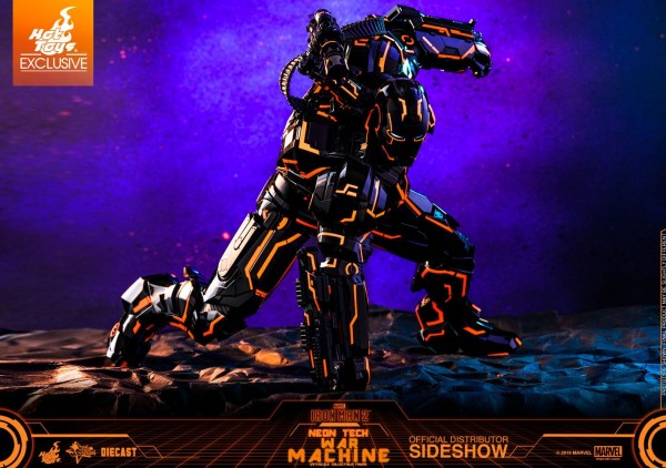 Iron Man 2 Movie Masterpiece Diecast Action Figure 1/6 Neon Tech War Machine (Exclusive)