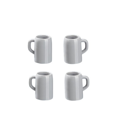 Miniature beer mug - gray - 4 pieces