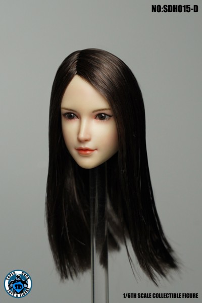 SUPER DUCK 1/6 Girl Black Hair Head (Pale Skin)