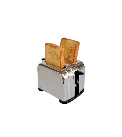 Miniature toaster with browned slices of toast - 1,8 cm