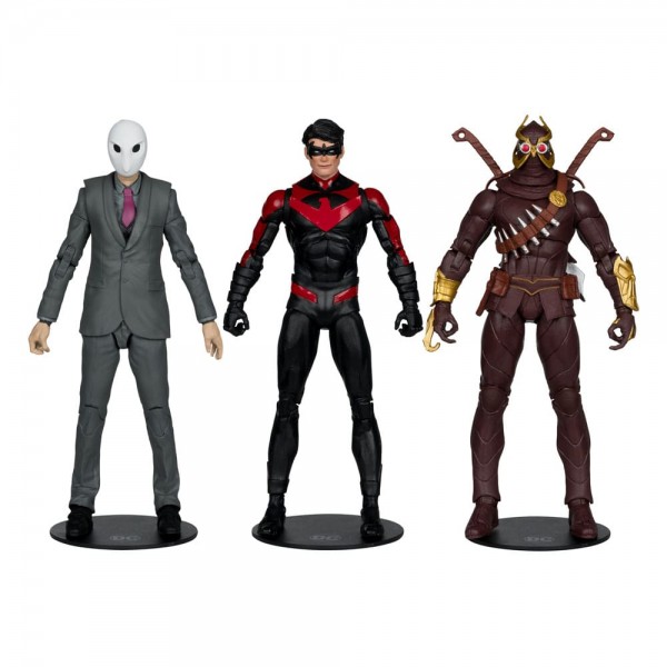 DC Multiverse Action Figure 3-Pack Nightwing vs. Talon & Owl (Batman: The Court of Owls) (Gold Label) 18 cm