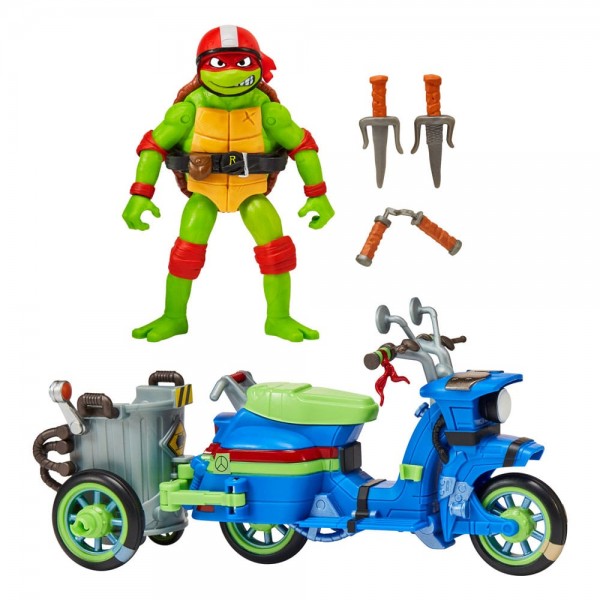 Teenage Mutant Ninja Turtles: Mutant Mayhem Turtle Cycle mit Beiwagen und Raphael