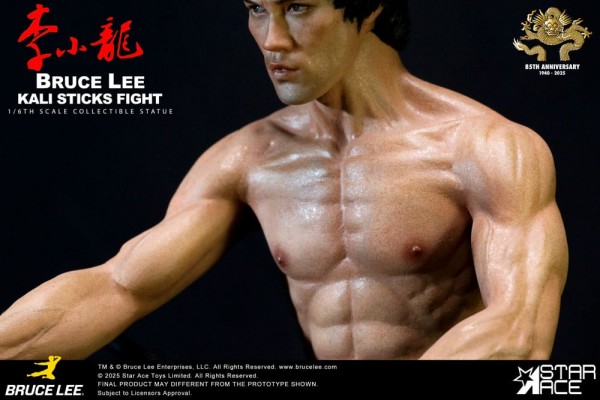Der Mann mit der Todeskralle Statue 1/6 Bruce Lee Kali Sticks Fight Deluxe Basement Version 30 cm