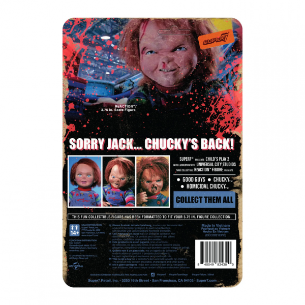 Chucky / Child's Play ReAction Actionfigur Homicidal Chucky (Blood Splatter)