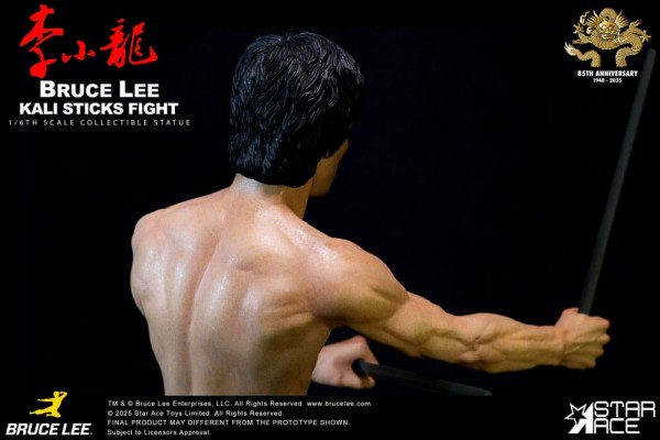 Der Mann mit der Todeskralle Statue 1/6 Bruce Lee Kali Sticks Fight Deluxe Basement Version 30 cm
