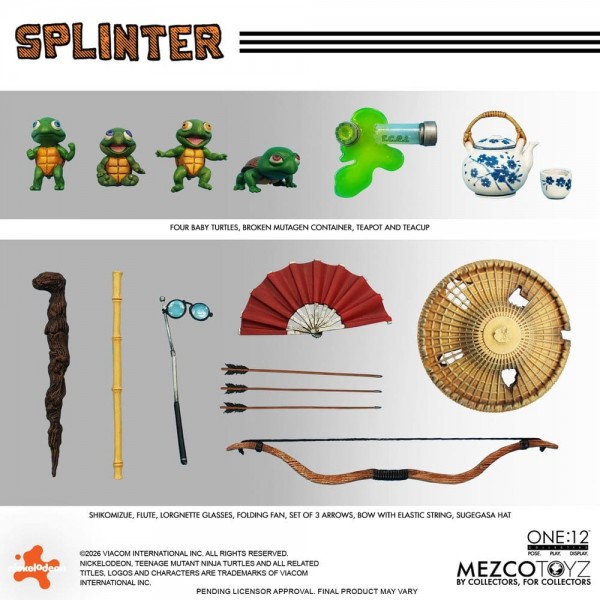 Teenage Mutant Ninja Turtles One:12 Collective Action Figure 1/12 Splinter 17 cm