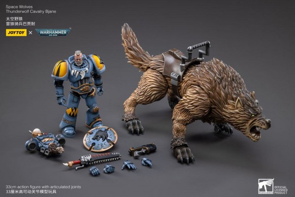 Warhammer 40k Action Figure 1/18 Space Wolves Thunderwolf Cavalry Bjane