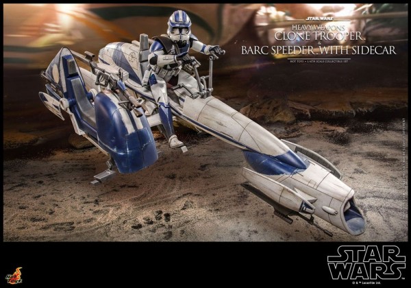 Star Wars Clone Wars Television Masterpiece Action Figure Set 1/6 Heavy Weapons Clone Trooper & BARC Speeder with Sidecar